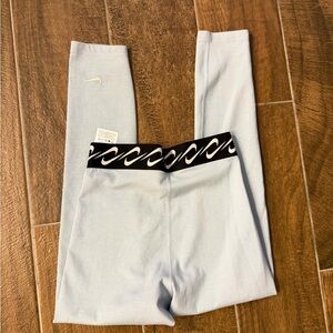 Nike Light Gray Leggings with Black Waistband